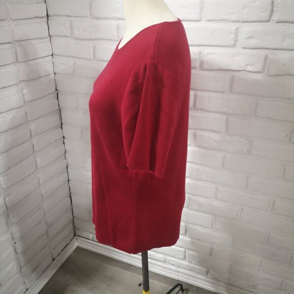 Talbots Ladies Size Large Red Short Sleeves Lightweight Sweater - Picture 6 of 9